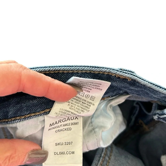 DL1961 Women’s Margaux Instasculpt Distressed Ankle Skinny Jeans Size 28 - Picture 11 of 12